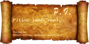 Pitino Immánuel névjegykártya